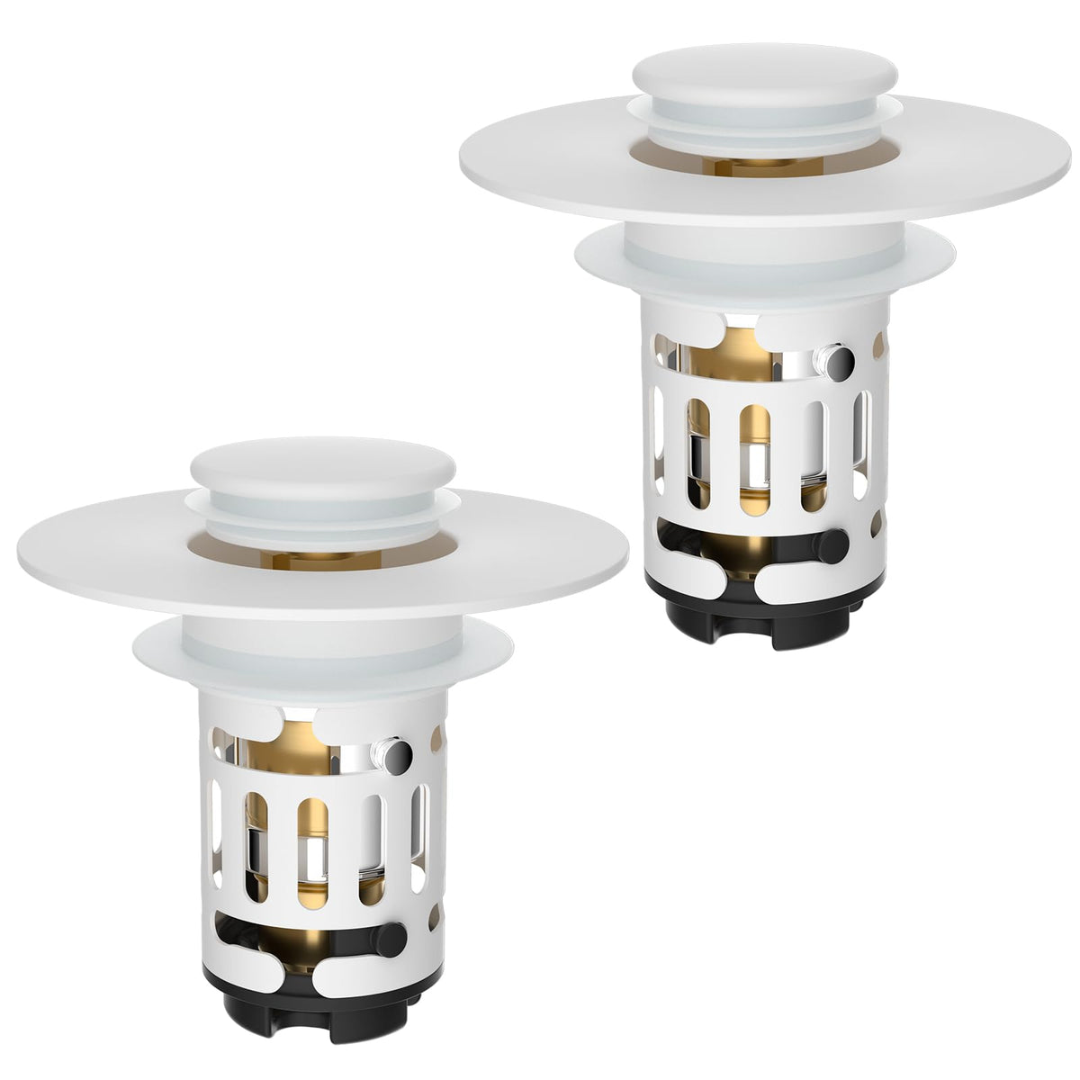 Hibbent Upgraded 3 in 1 Bathroom Sink Drain Strainer, Pop Up Stopper