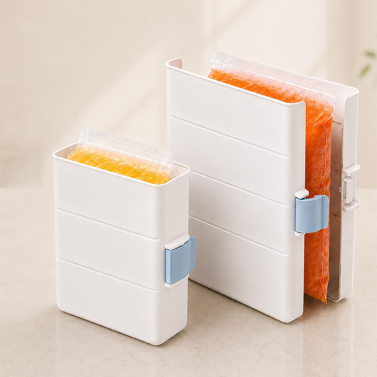 Freezer Food Block Maker, 6-Cup Freezer Bag Holder for Gallon Bags, Durable Hard Plastic, Freeze Soups, Bone Broth, Sauces, Chili & Leftovers into Flat Stackable Blocks, Meal Prep Freezer Storage