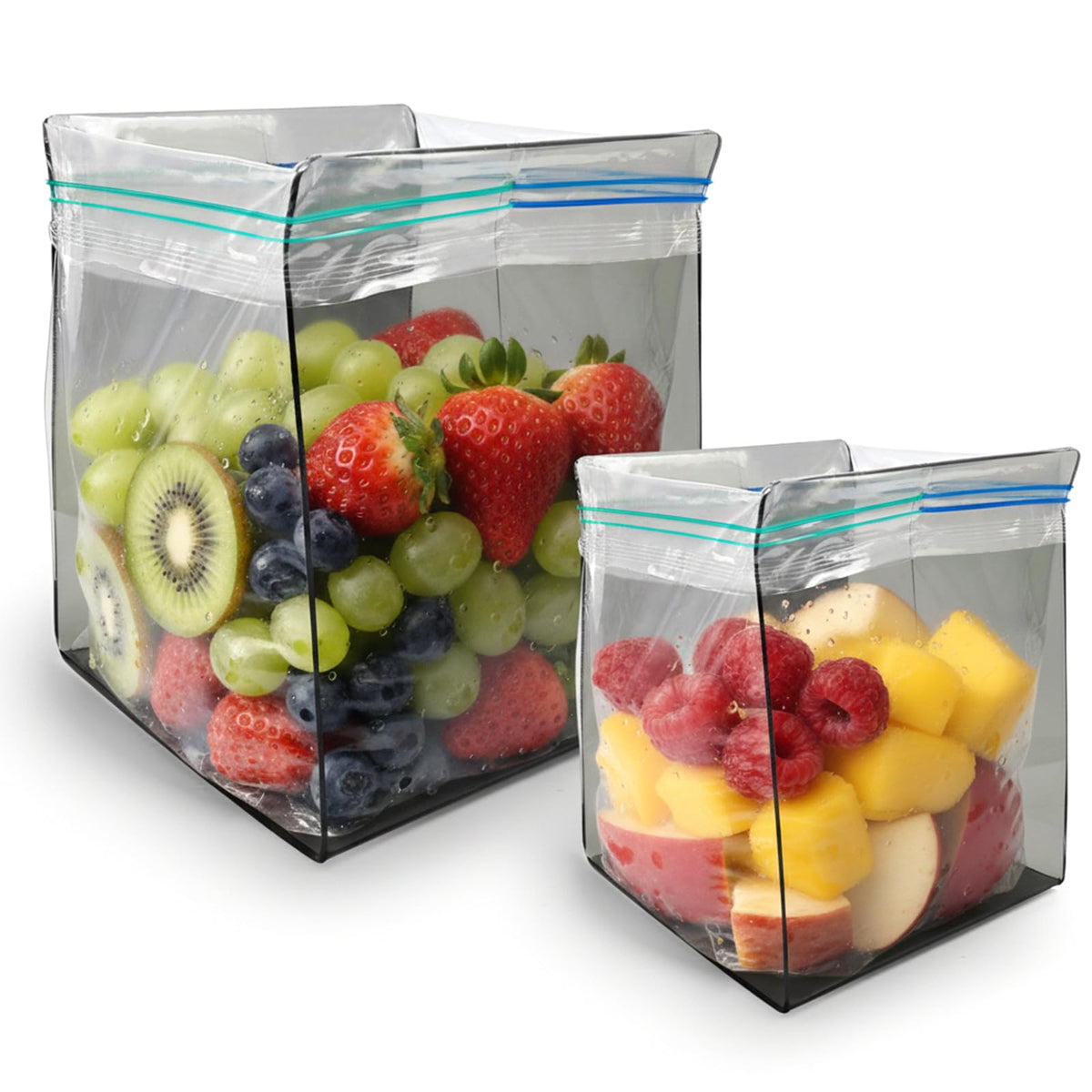 Ziplock Bag Holder, 2 Pack Acrylic Baggy Rack Holder for Food Prep, Freezer & Sandwich Bags, Hands-Free Food Storage, Gray