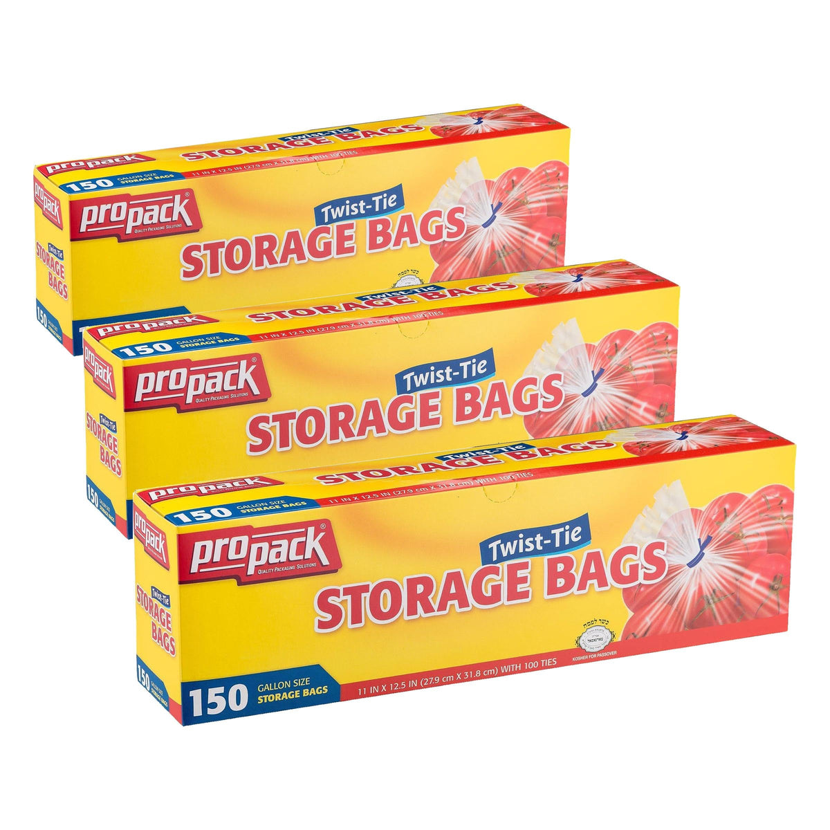 1 Gallon Twist Tie Storage Bags, Clear Plastic Food, 600 Count