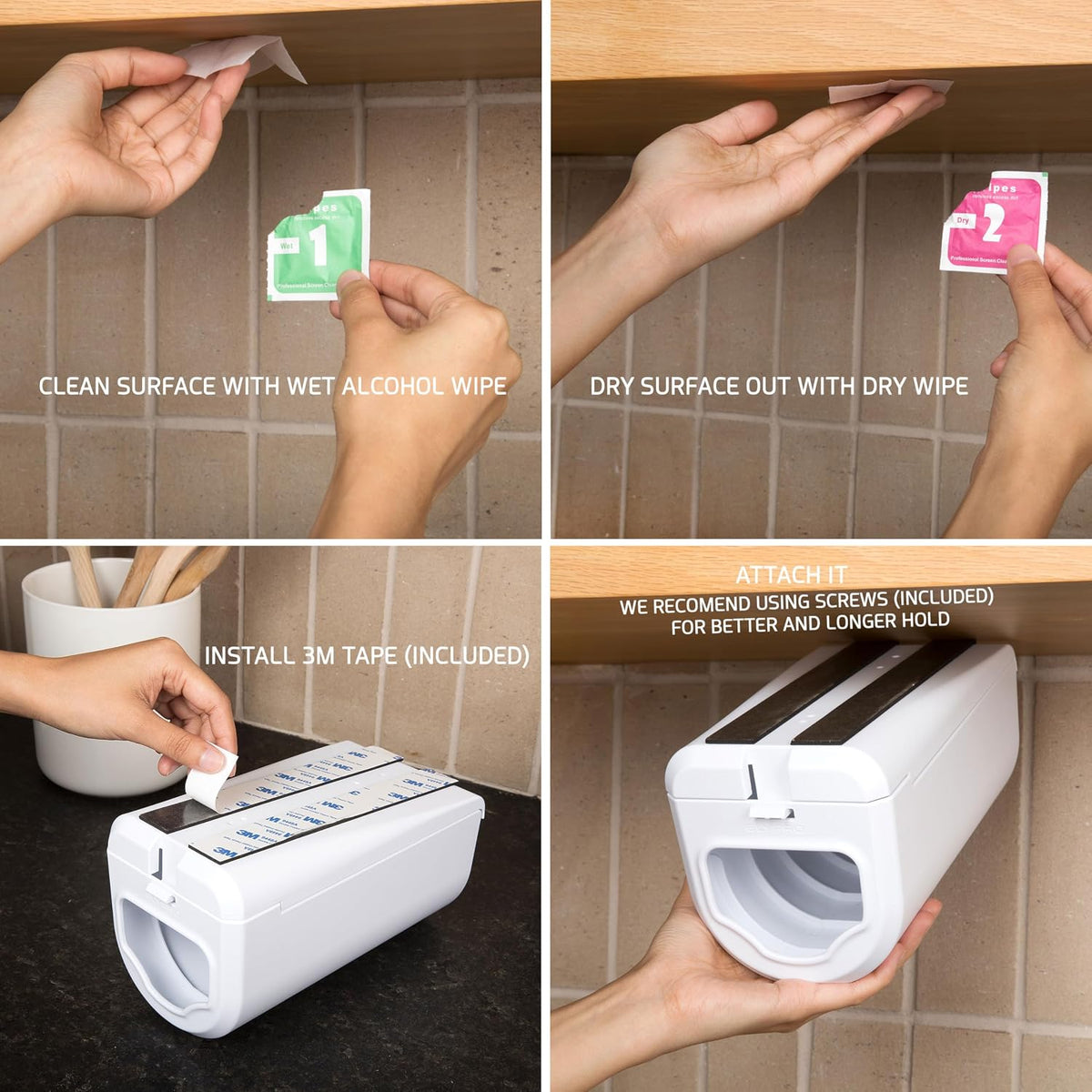 ELYPRO Under Cabinet Sandwich Bag Holder & Dispenser