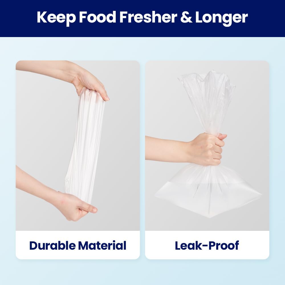 CLEANWRAP Food Storage Roll Bags, Produce Bags, 11.81 x 15.74 in, 500 Count