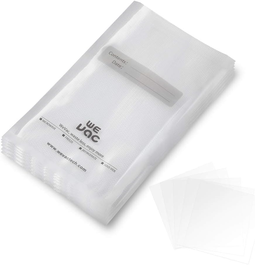 Wevac Vacuum Sealer Bags 6x10" 100 Pint for Food Saver Vacuum Seal Machine