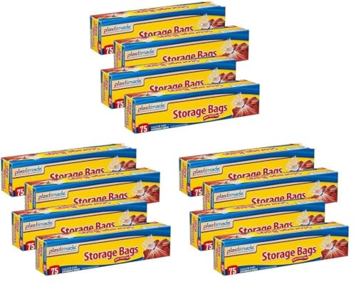 1 Gallon Storage Bags With Twist Ties, 300 Count (4 Packs of 75)