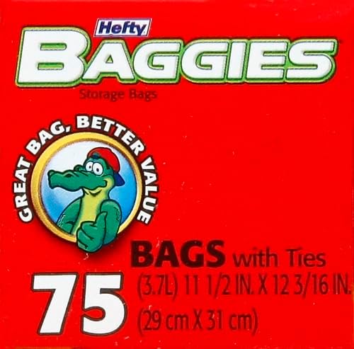 Hefty Baggies Food Storage Gallon, 75 ct