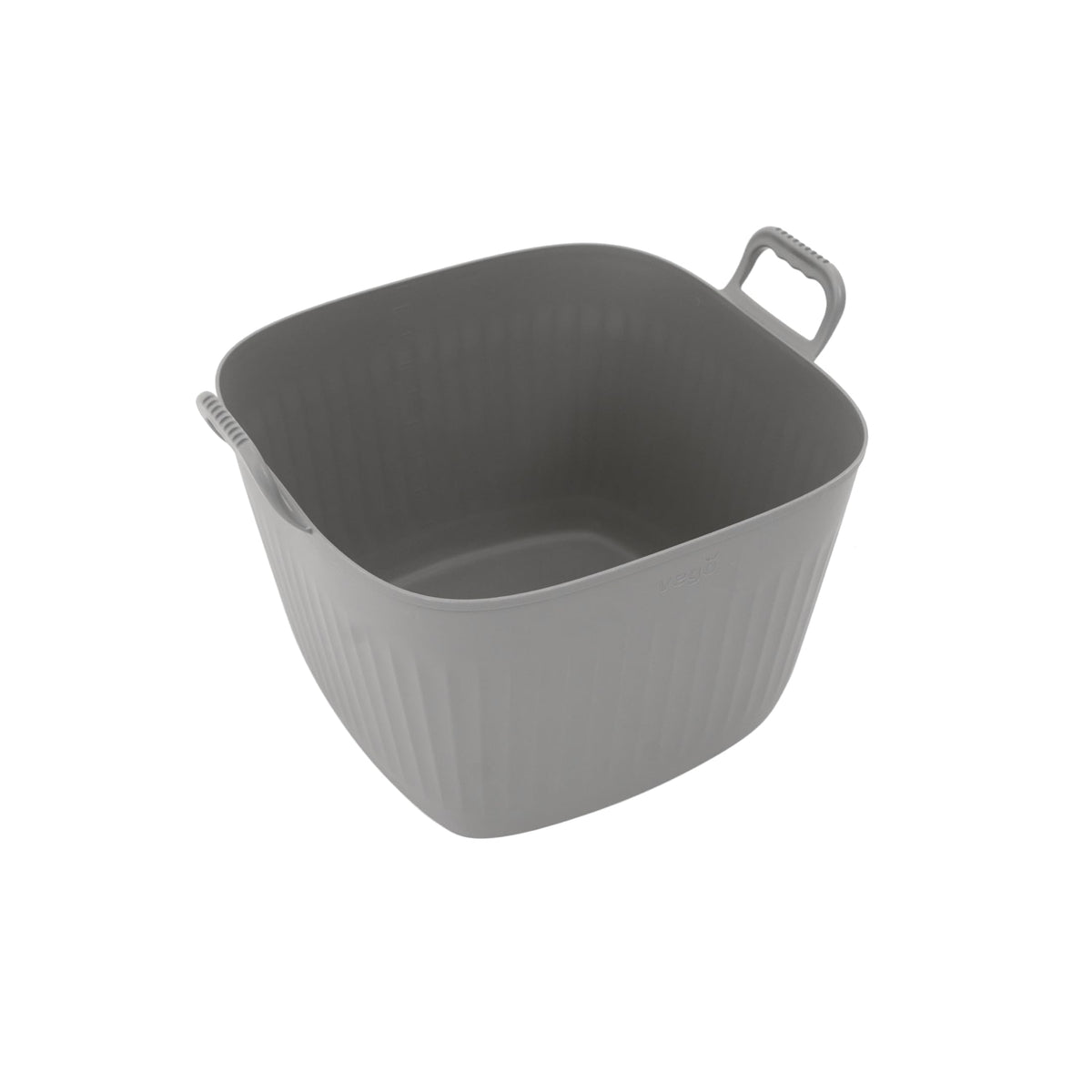 Vego FlexTrug Tub for Indoor, Outdoor Gardening Strainer Basket for Harvest, Rinse and Garden Use- 8 Gallon, Fog Gray