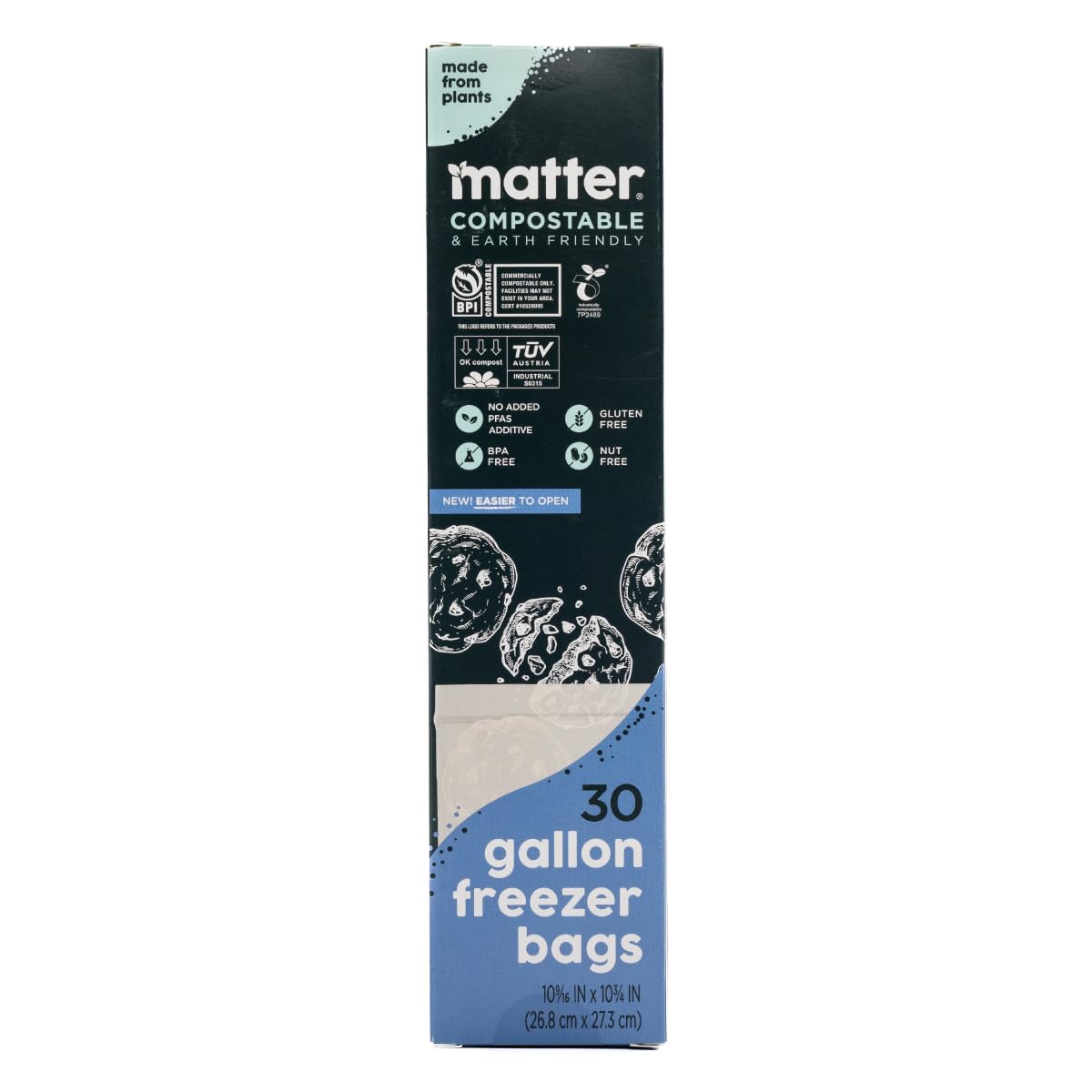 Matter Compostable Resealable Bags, Snack, Sandwich, Quart, Gallon 230 Ct