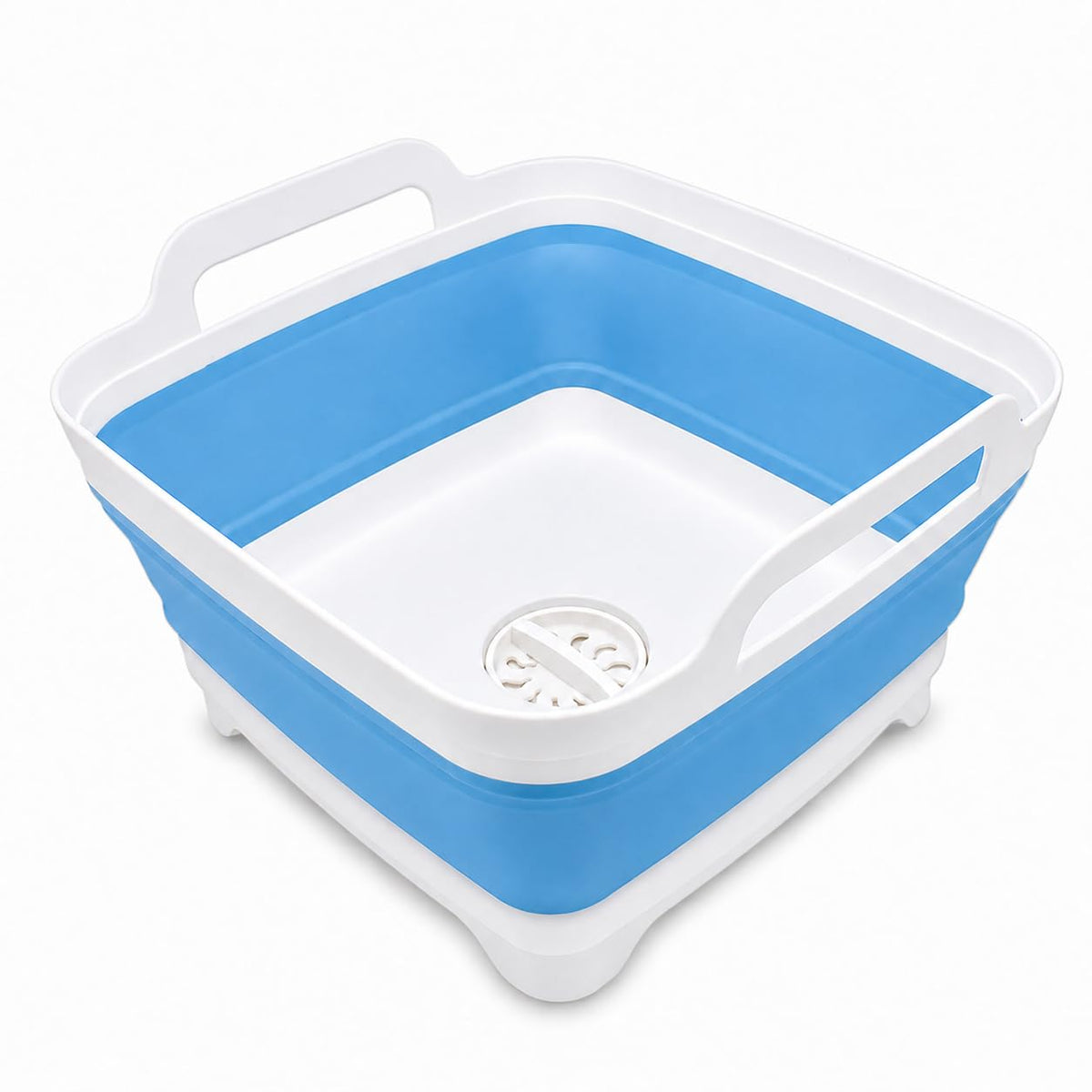 Collapsible Dish Basin with Drain Plug, Foldable Wash Basin 2.4 Gal (9L)