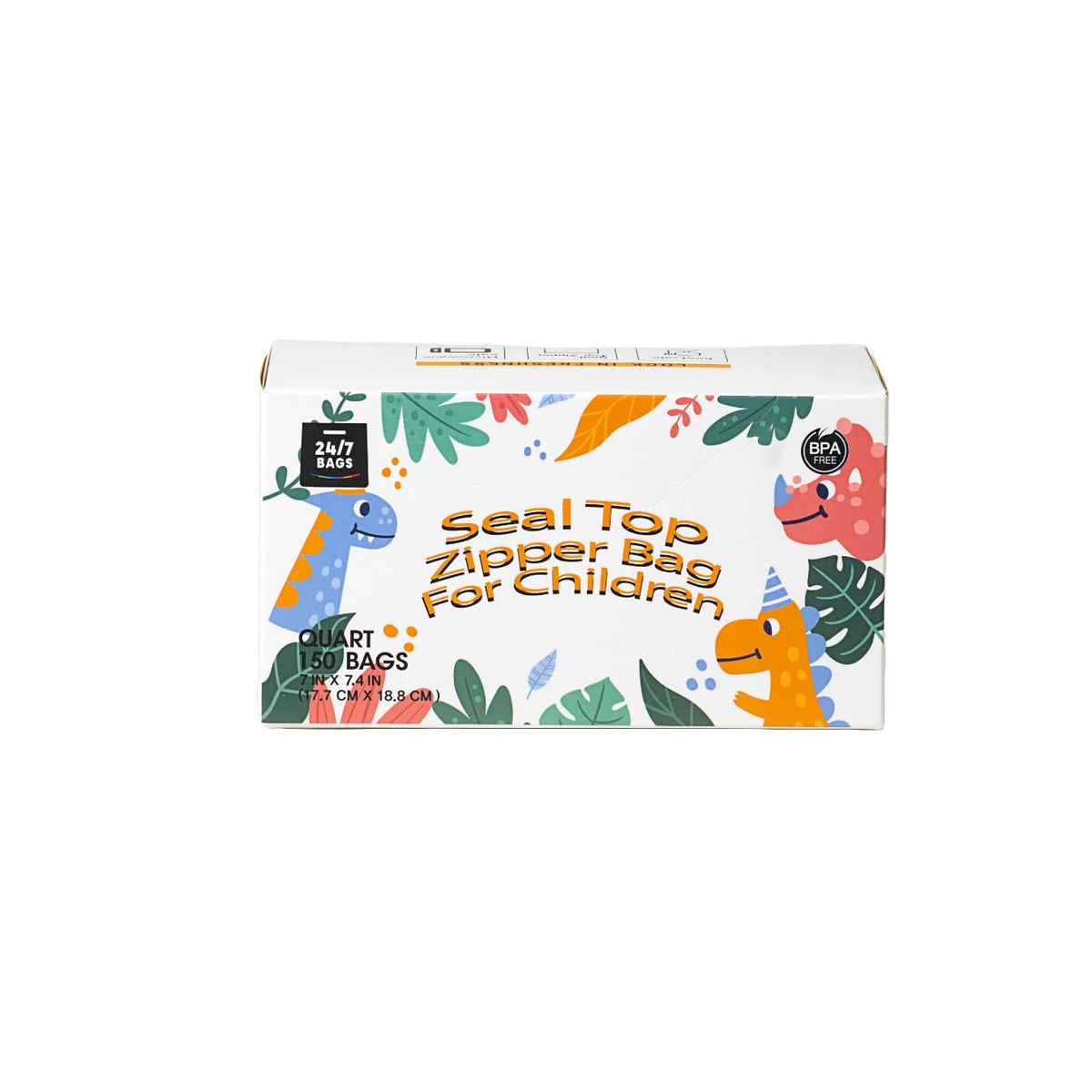 24/7 Bags- Variety Zip Storage Bags, 275 Count, 4 Sizes Including 2 Gallons, Easy Grip Open Tabs, Write-On Space, BPA-Free & Heavy Duty, Microwave Safe, Non-StandUp