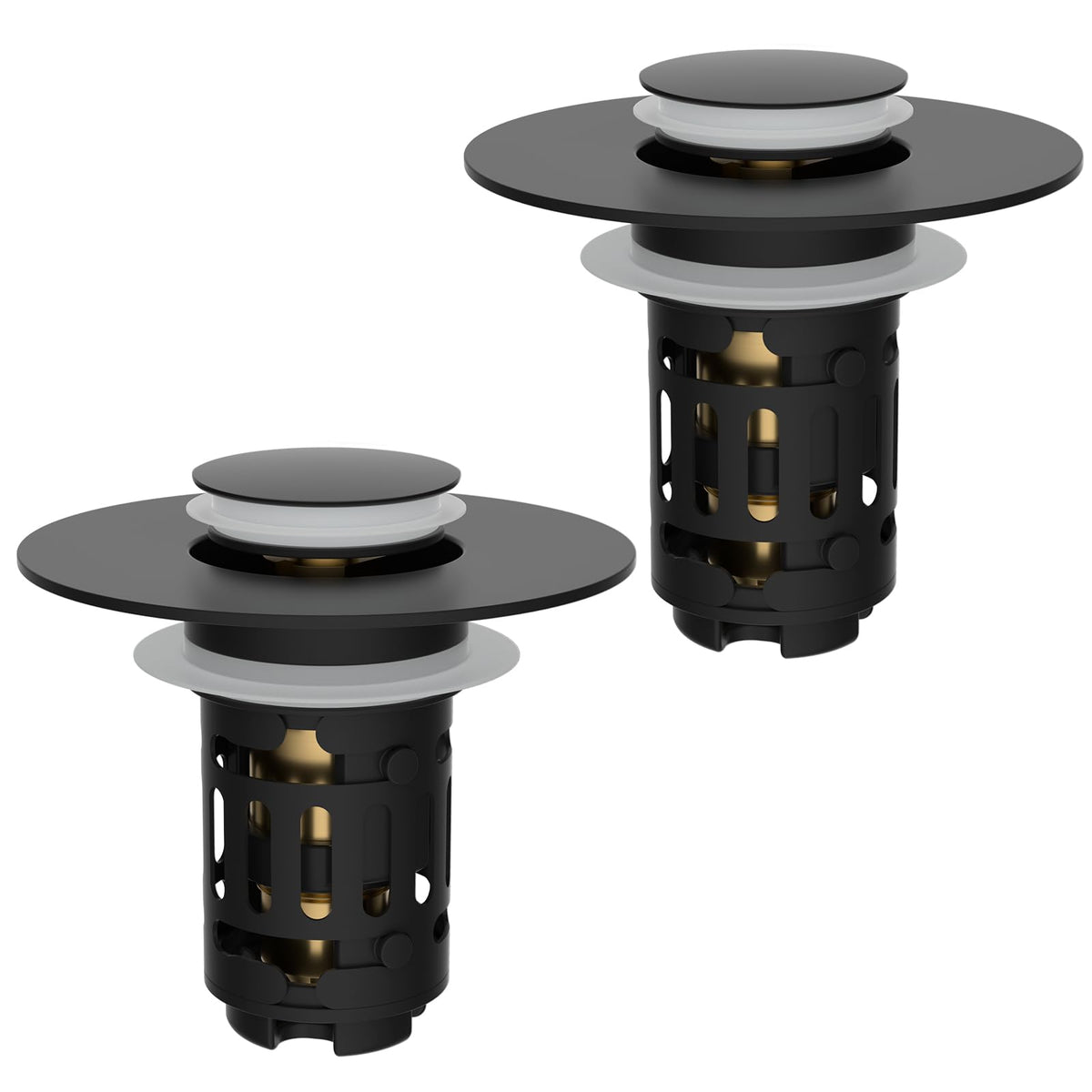 Hibbent Upgraded 3 in 1 Bathroom Sink Drain Strainer, Pop Up Stopper