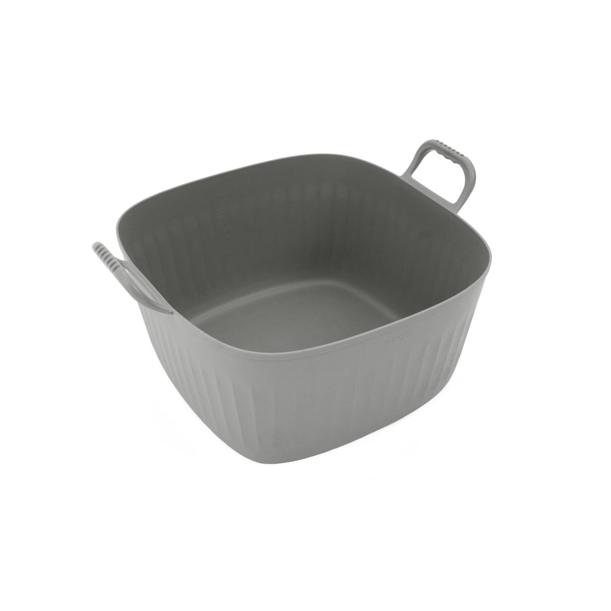 Vego FlexTrug Tub for Indoor, Outdoor Gardening Strainer Basket for Harvest, Rinse and Garden Use- 8 Gallon, Fog Gray