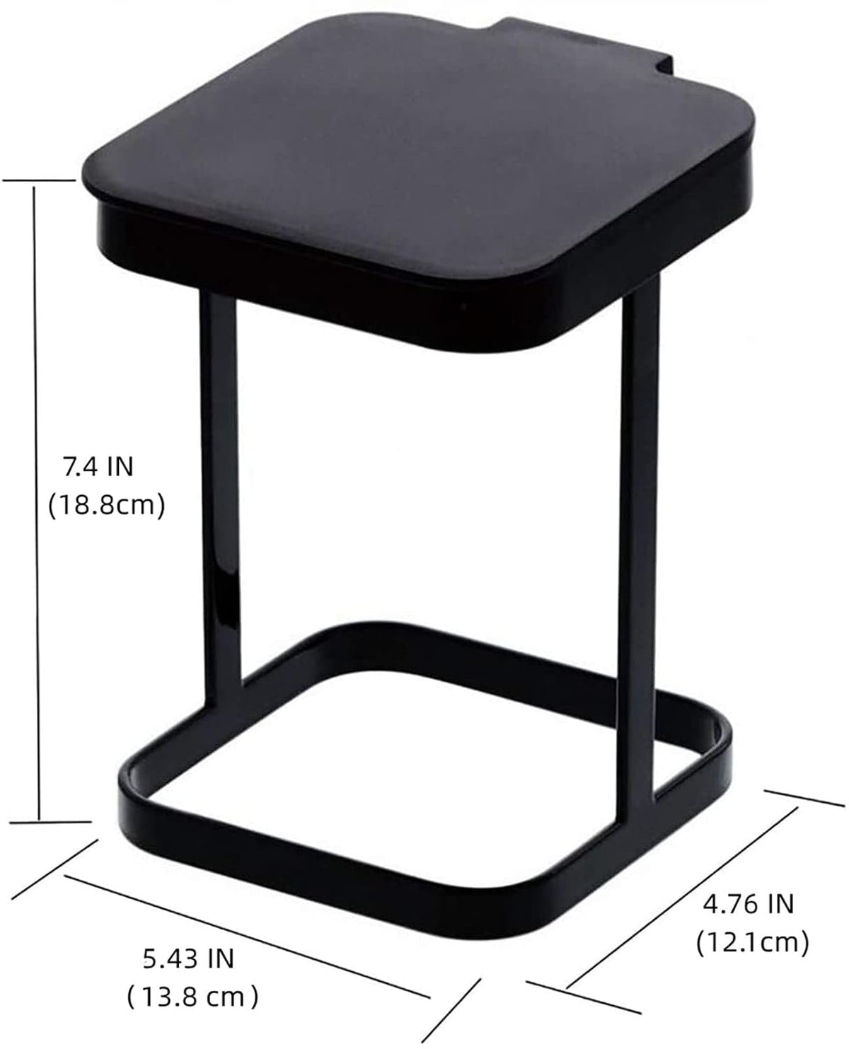 Metal Countertop Trash Can Garbage Bag Holder for Home Kitchen (Black)