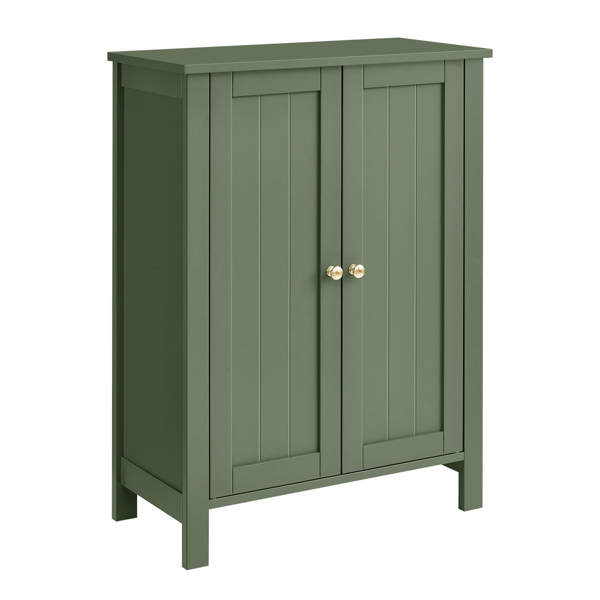 VASAGLE Floor Storage Cabinet, 2 Adjustable Shelves, 4 Doors,42.7" H