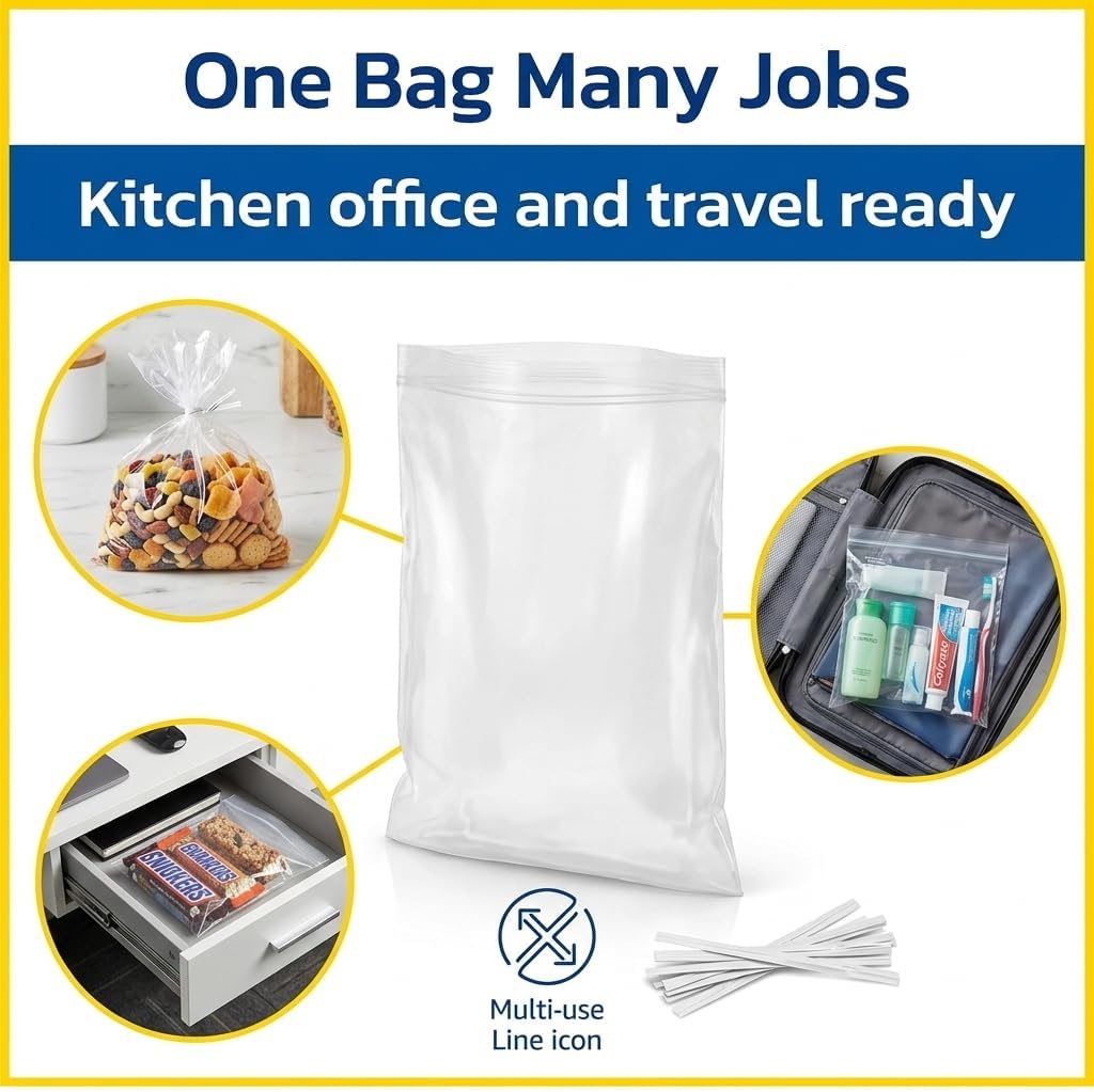 1 Gallon Storage Bags With Twist Ties, 300 Count (4 Packs of 75)