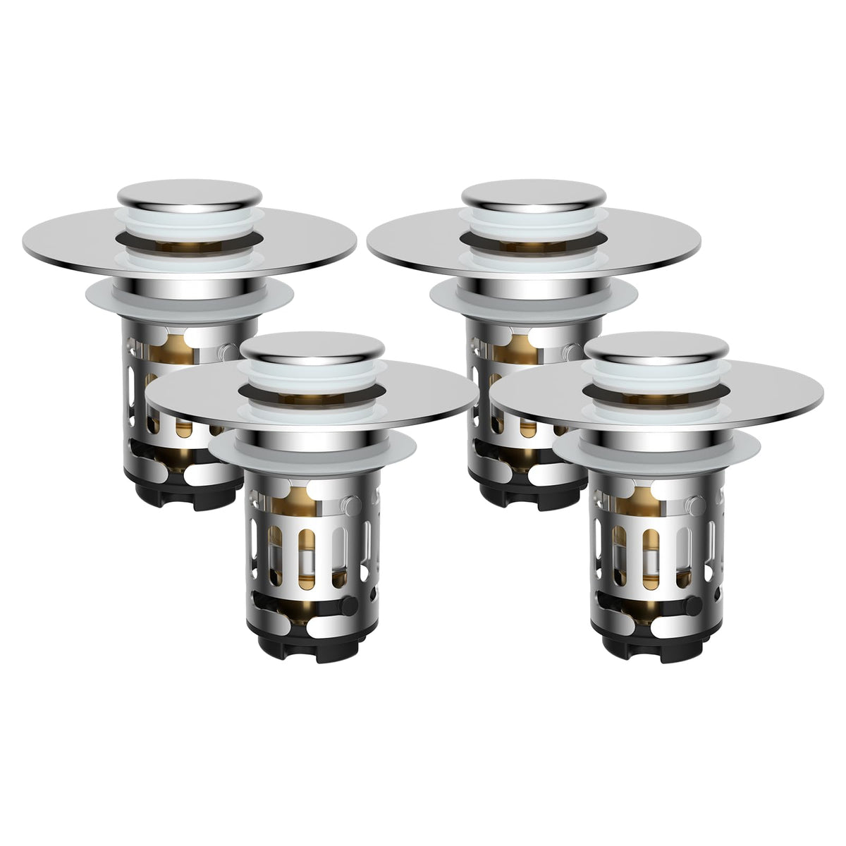 Hibbent Upgraded 3 in 1 Bathroom Sink Drain Strainer, Pop Up Stopper