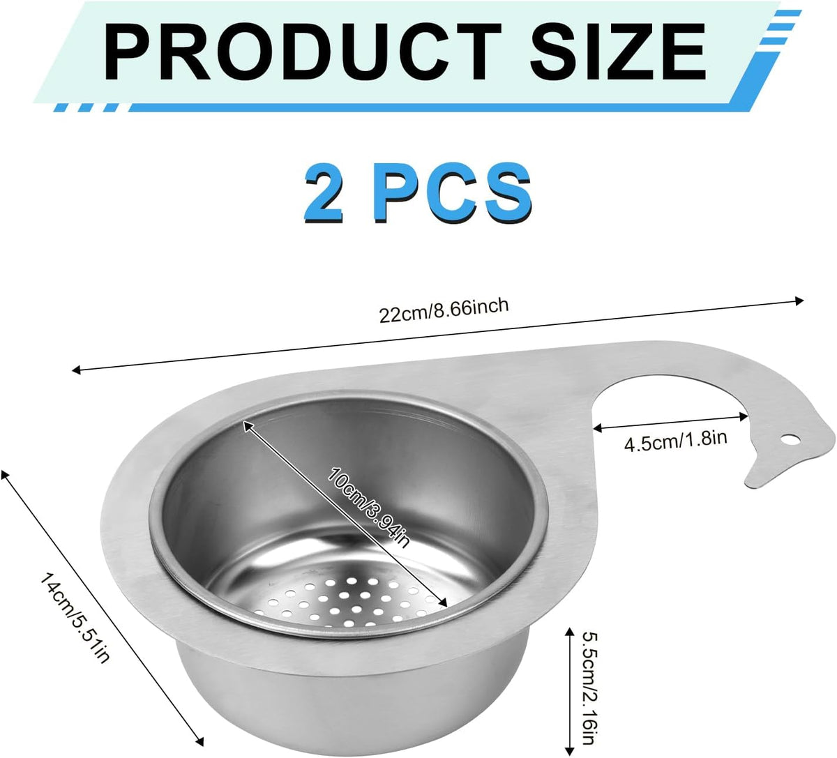 2pcs Swan-Shaped Drain Basket, Stainless Steel Sink Strainer Catcher