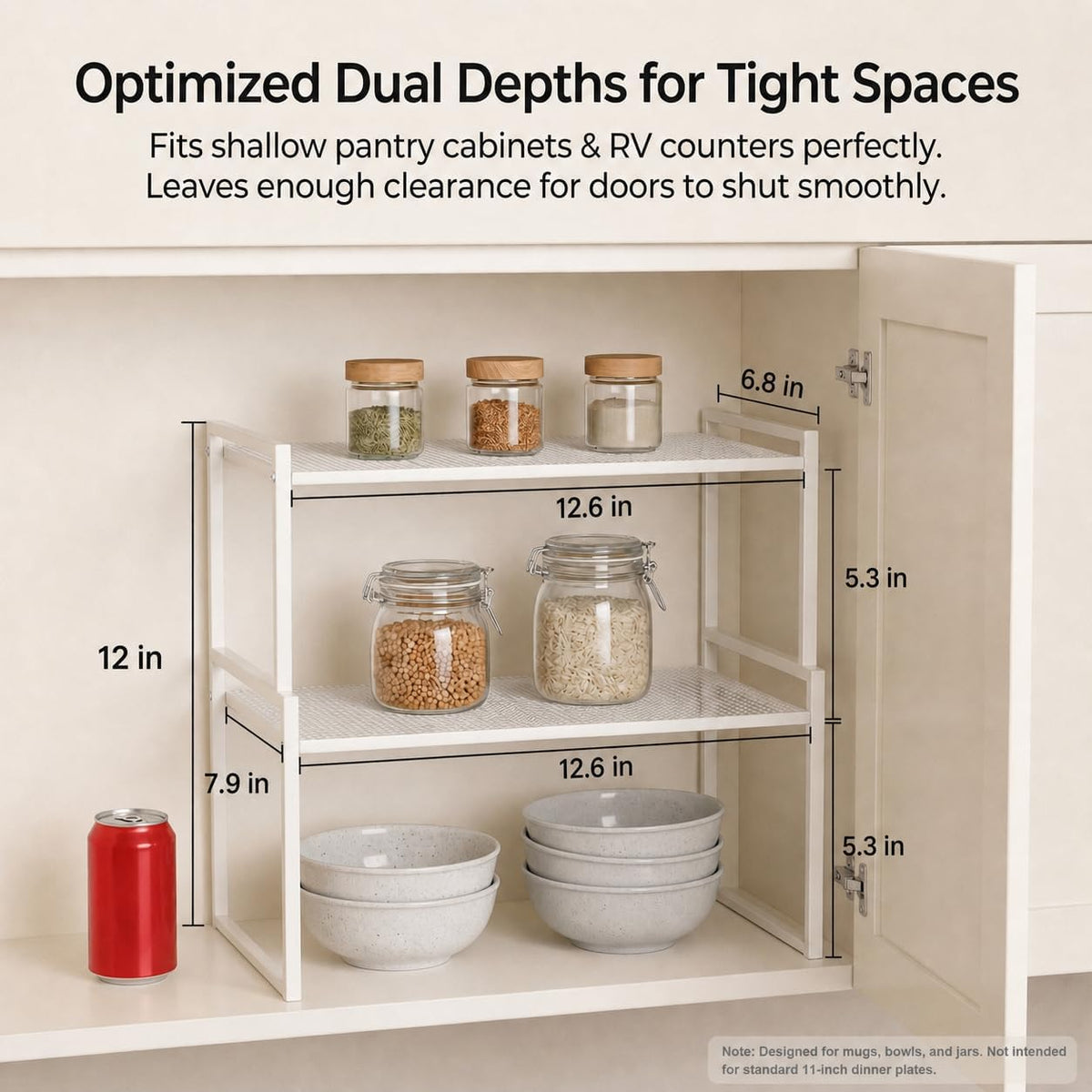 Stackable Kitchen Cabinet Organizer Shelves Pantry Rack Set of 2