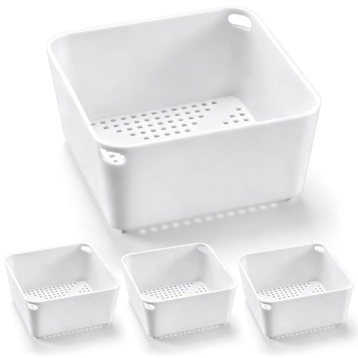 Tuanse 2 Pcs 8.5 X 8.5 X 2.5 Inch Commercial Floor Drain Strainer,White