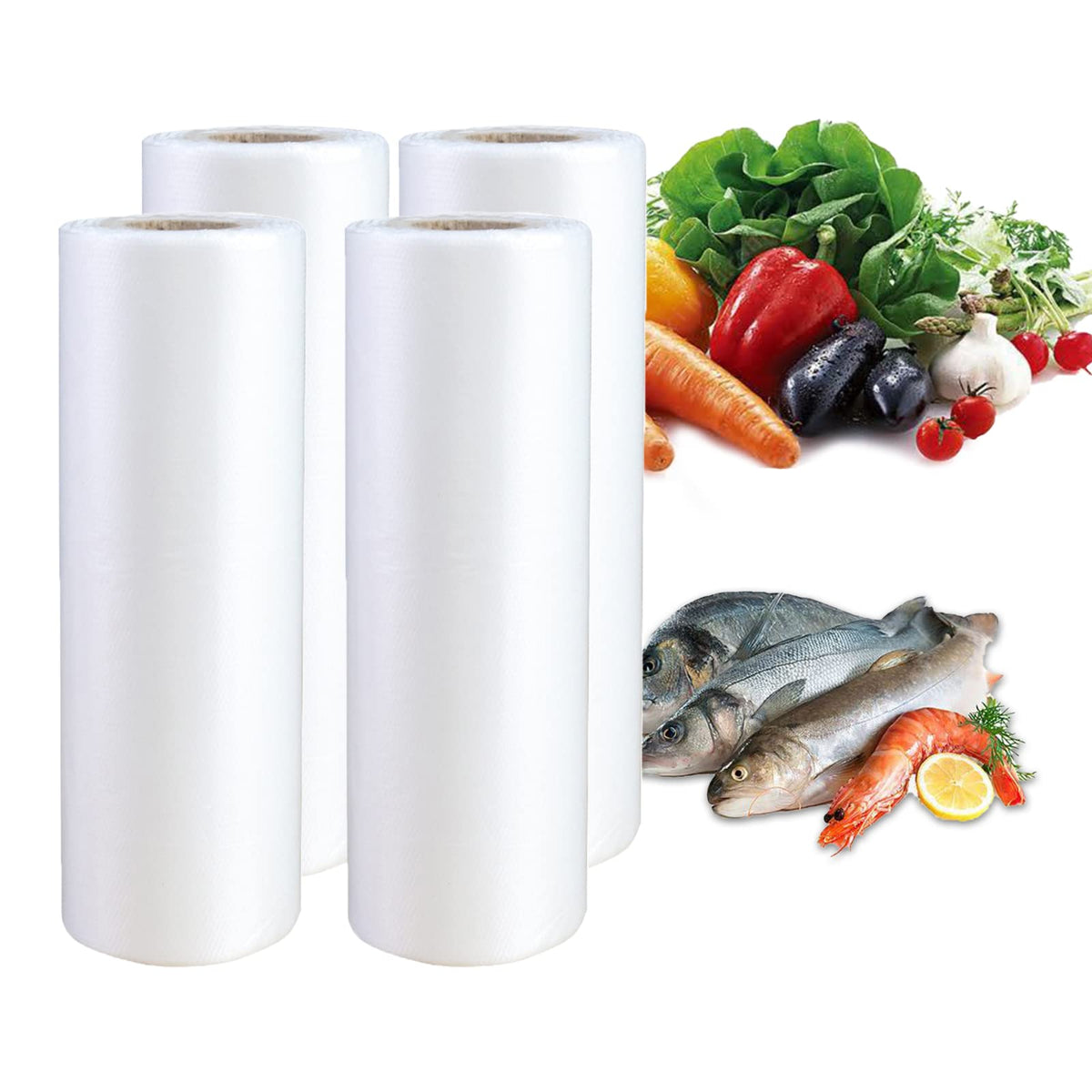 SJPACK Plastic Produce Bag, Clear Food Storage bags, 12 X 16 Inches on a Roll, Food Storage Bags for Fruits, Vegetables, 350 Bags,1Roll Can be twisted