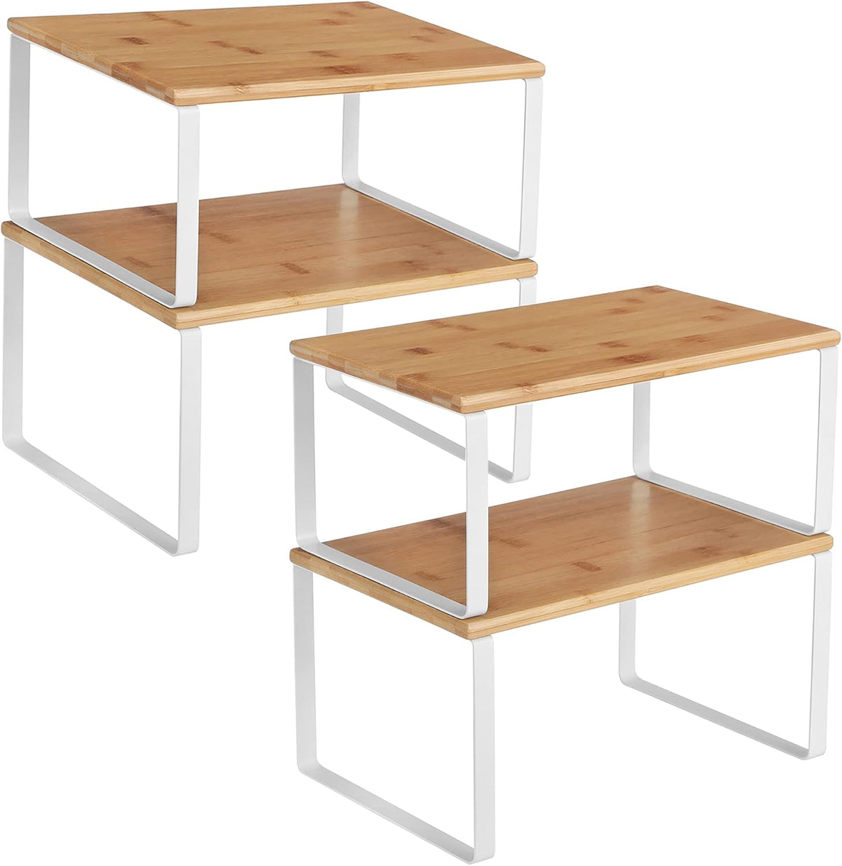 SONGMICS Cabinet Organizer Shelf, Set of 4 Spice Rack, Kitchen Storage