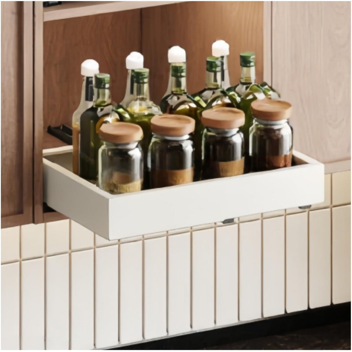 Fokyfok Pull out Cabinet Organizer,14"-21"W,17"-24"D,Expandable,Adhesive