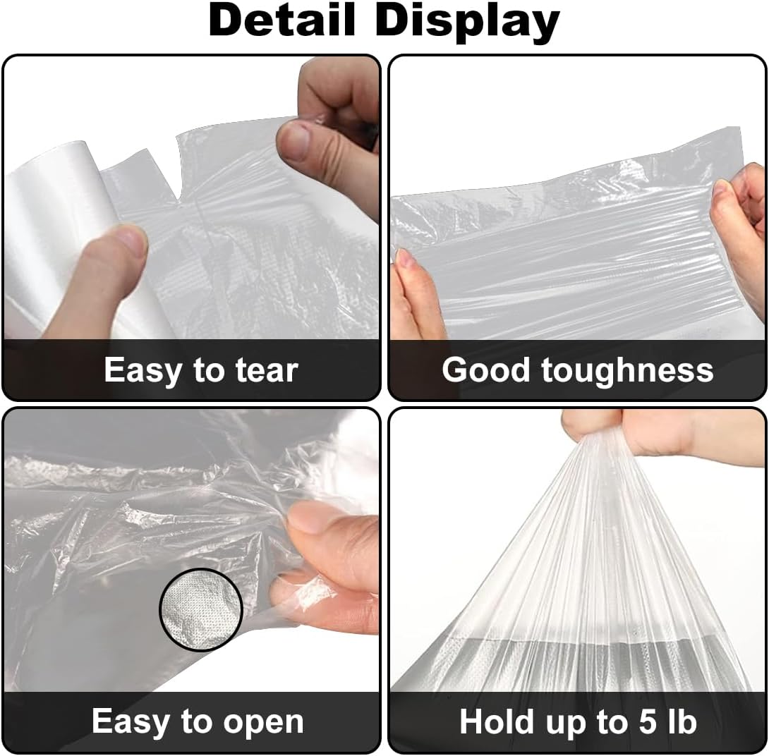 Plastic Produce Bags Roll, 10" x 14" Disposable Food Bag, Fresh-Keeping Plastic Bags for Food, Fruit, Vegetable, Refrigerator Storage, Kitchen, Supermarket, 1 Roll 500 Storage Bag