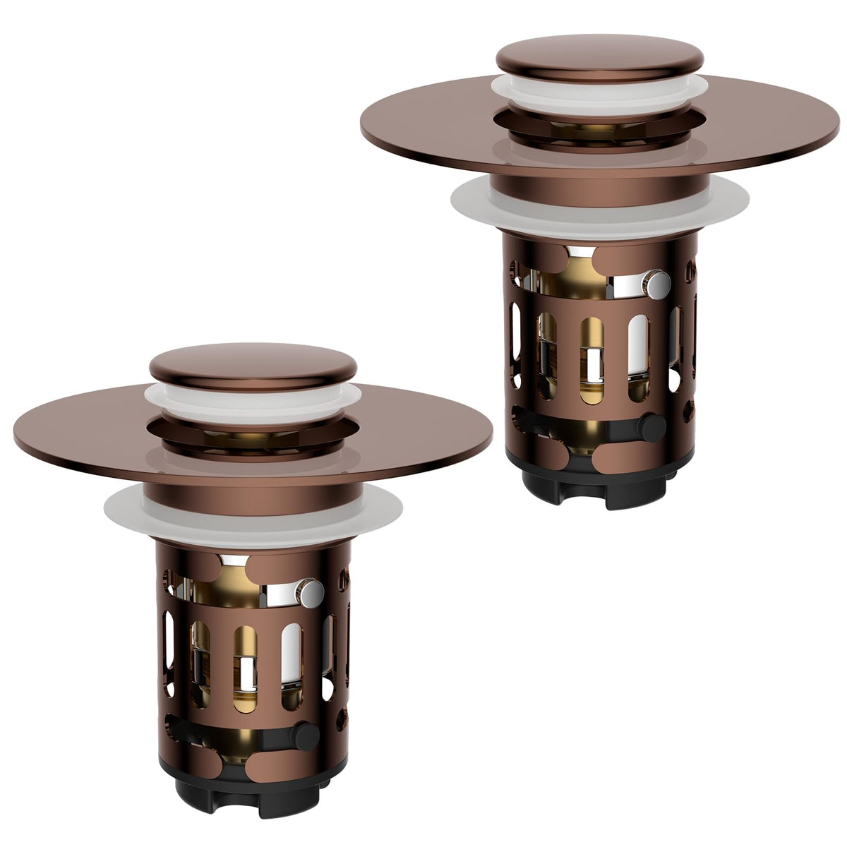 Hibbent Upgraded 3 in 1 Bathroom Sink Drain Strainer, Pop Up Stopper