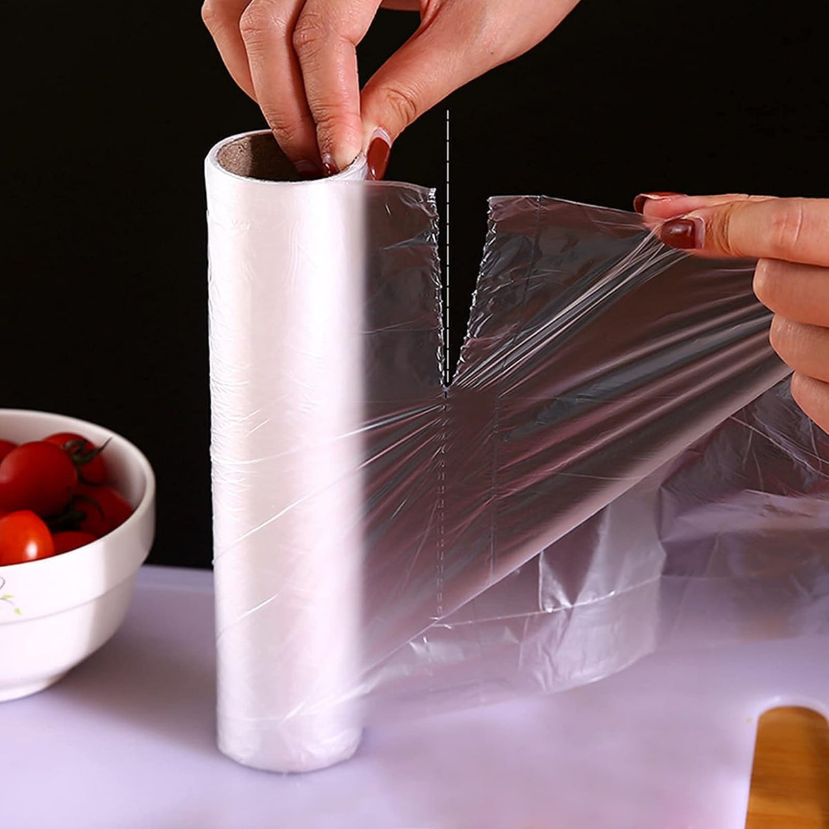 LabelMore 12'' x 16'' Plastic Produce Bags on a Roll, Clear, Food Storage Bags for Bread, Vegetable, Fruits and Meat, 350 Bags/Roll