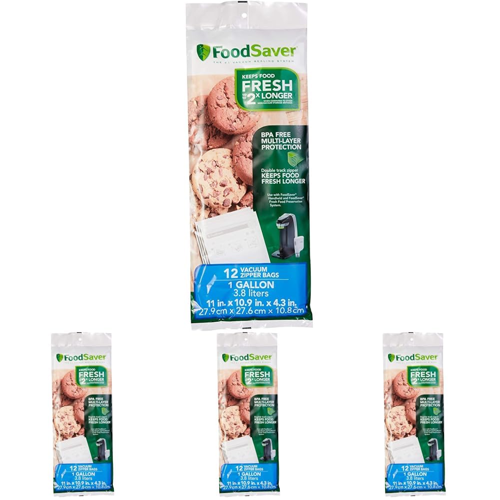 FoodSaver 1-Quart BPA-Free Multilayer Construction Vacuum Zipper Bags