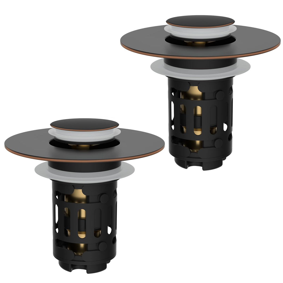 Hibbent Upgraded 3 in 1 Bathroom Sink Drain Strainer, Pop Up Stopper