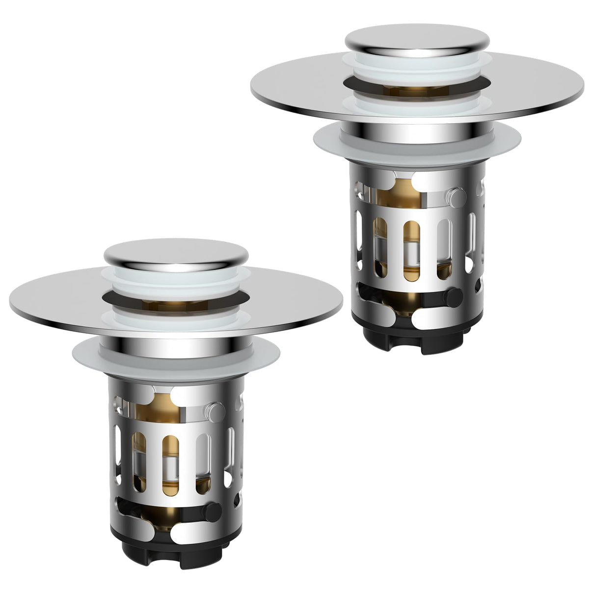 Hibbent Upgraded 3 in 1 Bathroom Sink Drain Strainer, Pop Up Stopper