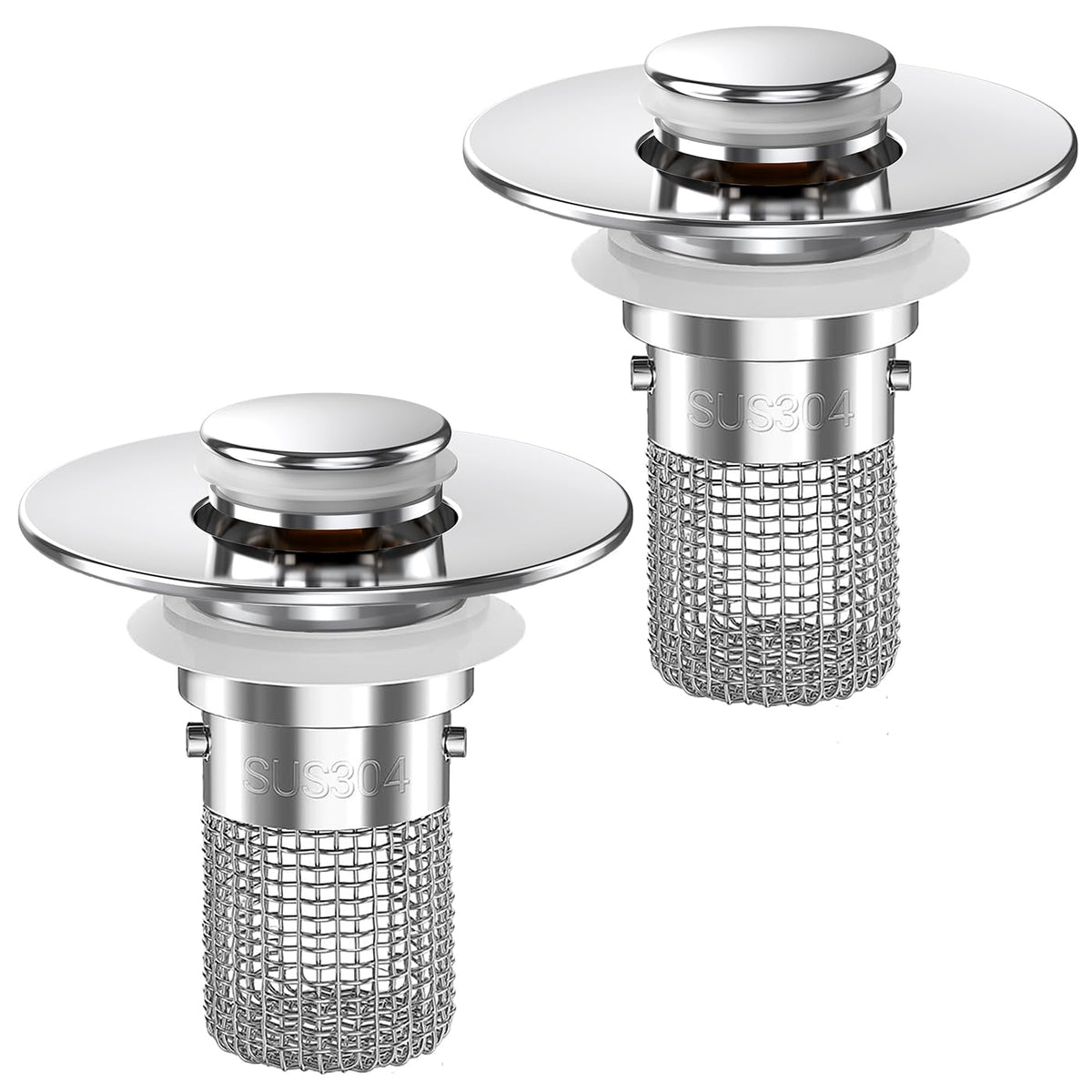 Bathroom Sink Drain Strainer, Pop-up Sink Drain Strainer with Removable Stainless Steel Strainer Basket Hair Catcher, Bathroom Sink Strainer for Bathroom Sink Stopper Replacement(1PCS)
