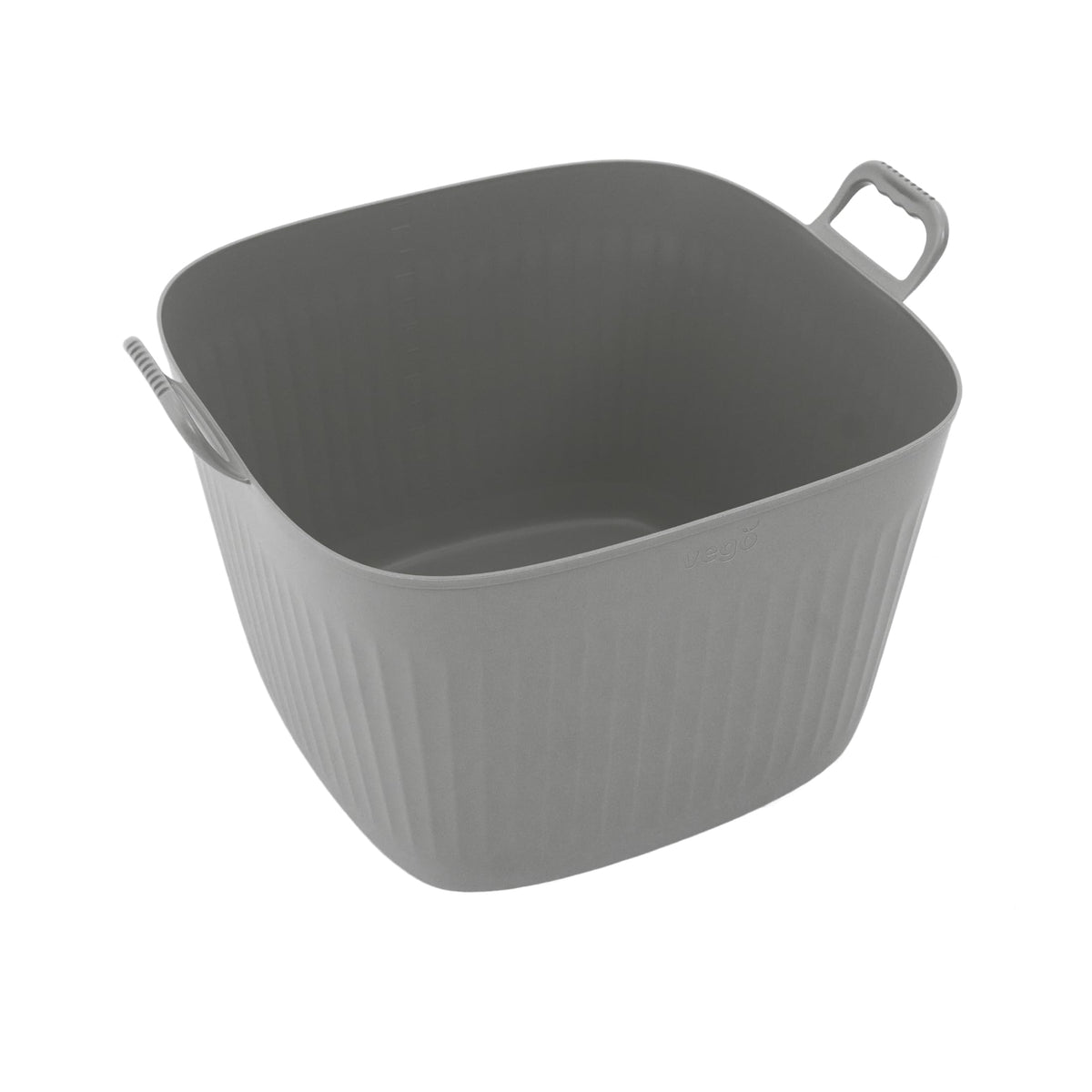 Vego FlexTrug Tub for Indoor, Outdoor Gardening Strainer Basket for Harvest, Rinse and Garden Use- 8 Gallon, Fog Gray