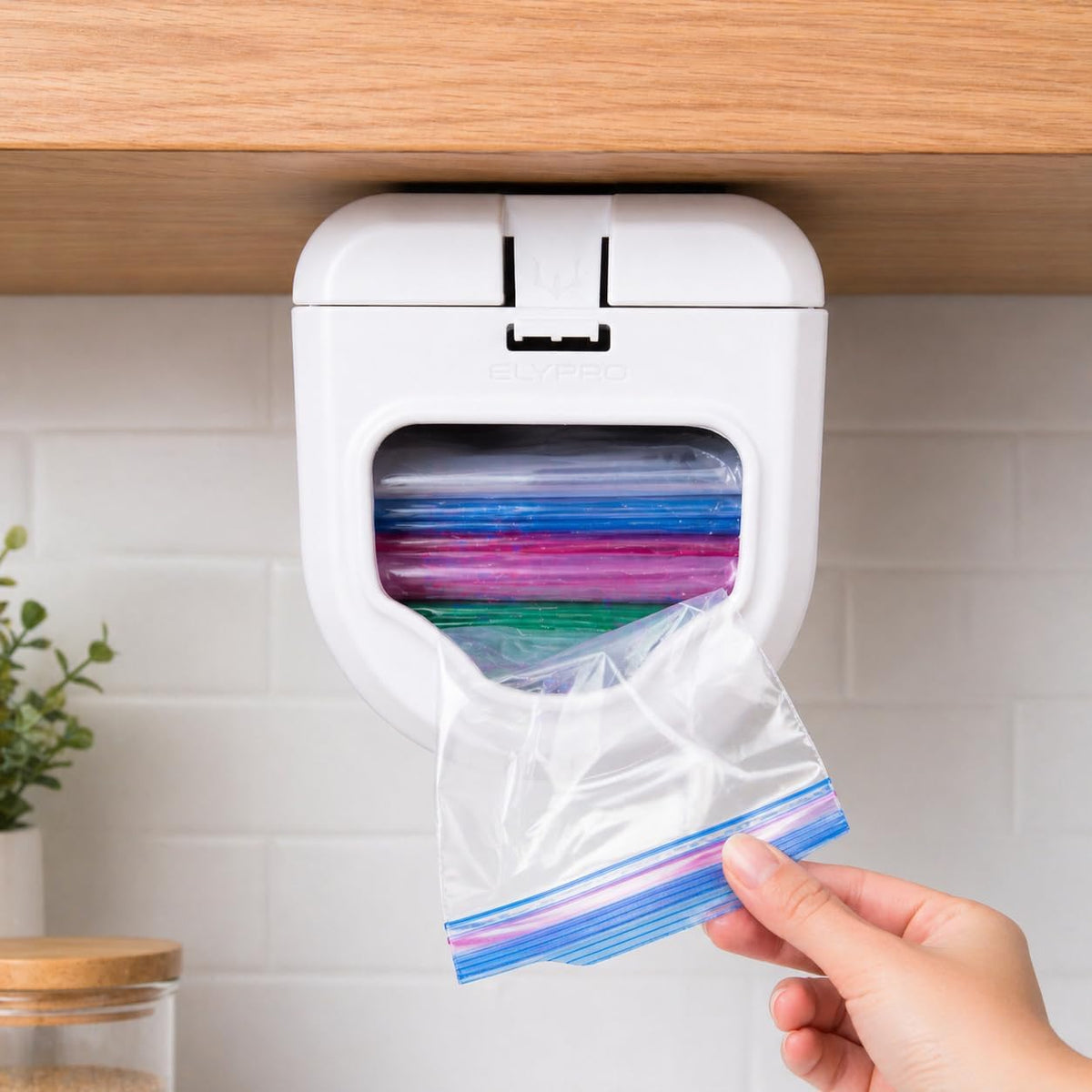 ELYPRO Under Cabinet Sandwich Bag Holder & Dispenser