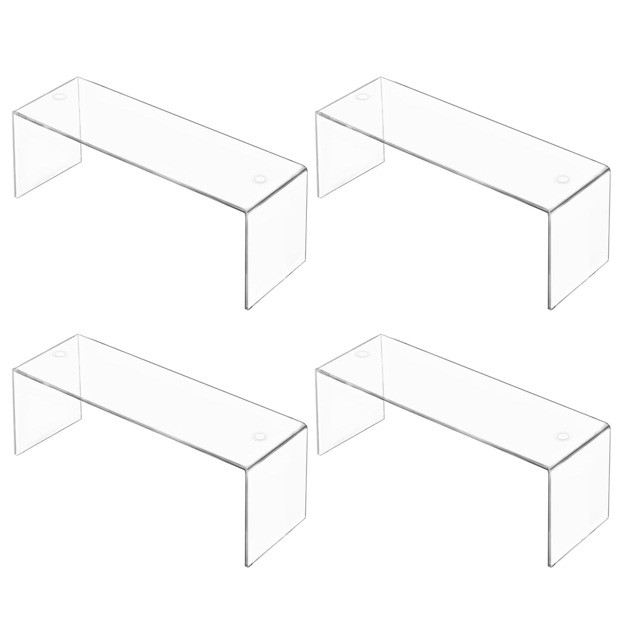Aminigram Cabinet Shelf Organizer, 4 Pack Clear Riser(12.4 x 4 x 4.6 inch)