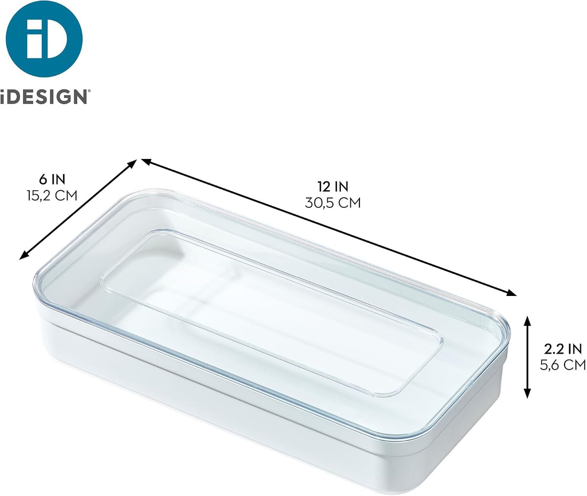 iDesign Gallon Plastic Storage Bag Organizer, Clear/White