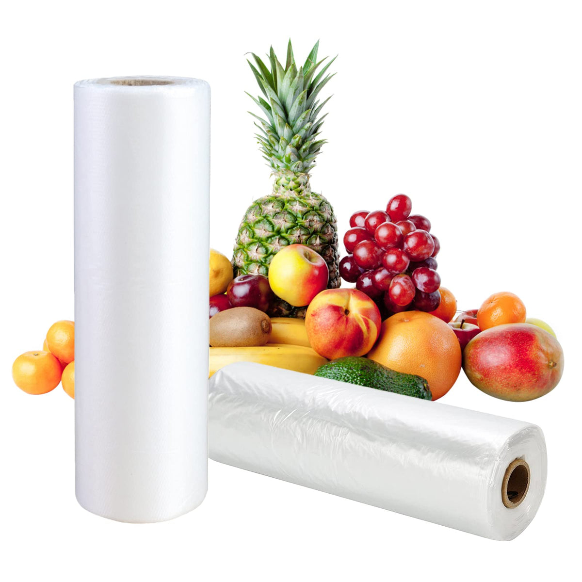 SJPACK Plastic Produce Bag, Clear Food Storage bags, 12 X 16 Inches on a Roll, Food Storage Bags for Fruits, Vegetables, 350 Bags,1Roll Can be twisted