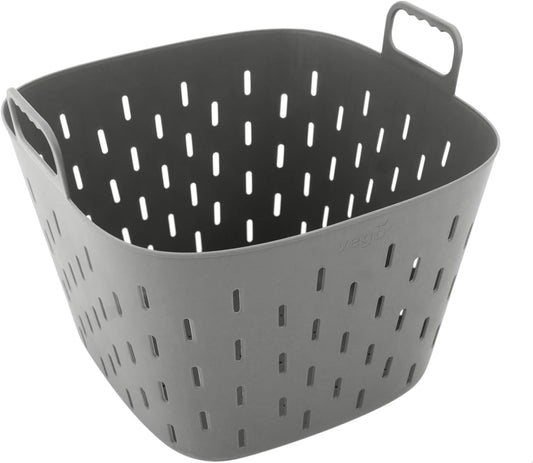 Vego FlexTrug Tub for Indoor, Outdoor Gardening Strainer Basket for Harvest, Rinse and Garden Use- 8 Gallon, Fog Gray