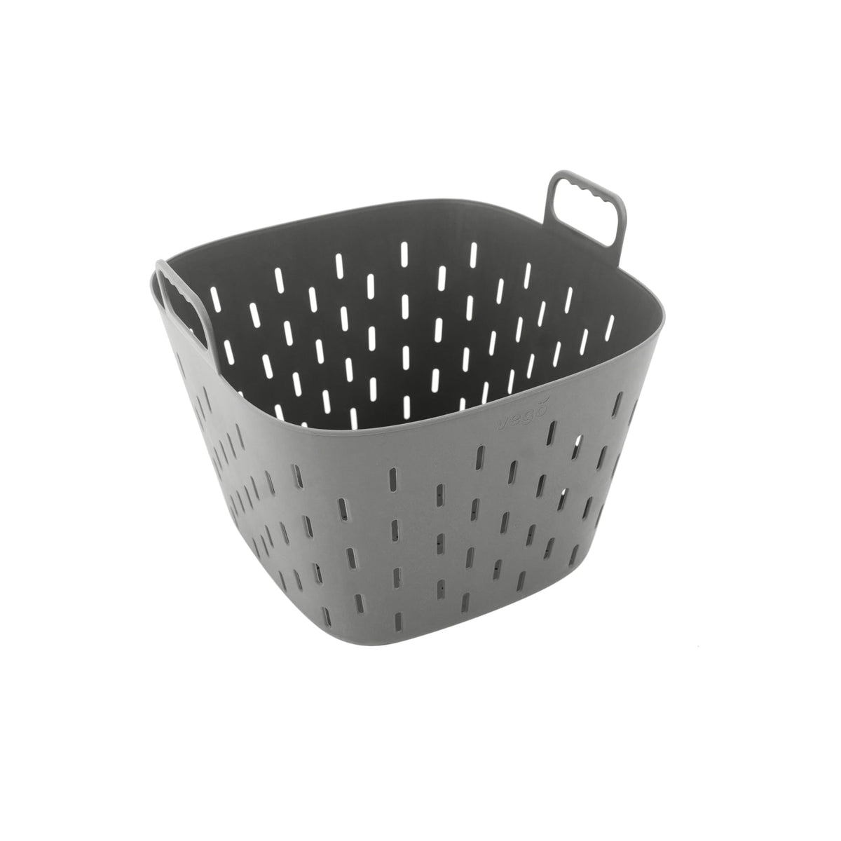 Vego FlexTrug Tub for Indoor, Outdoor Gardening Strainer Basket for Harvest, Rinse and Garden Use- 8 Gallon, Fog Gray