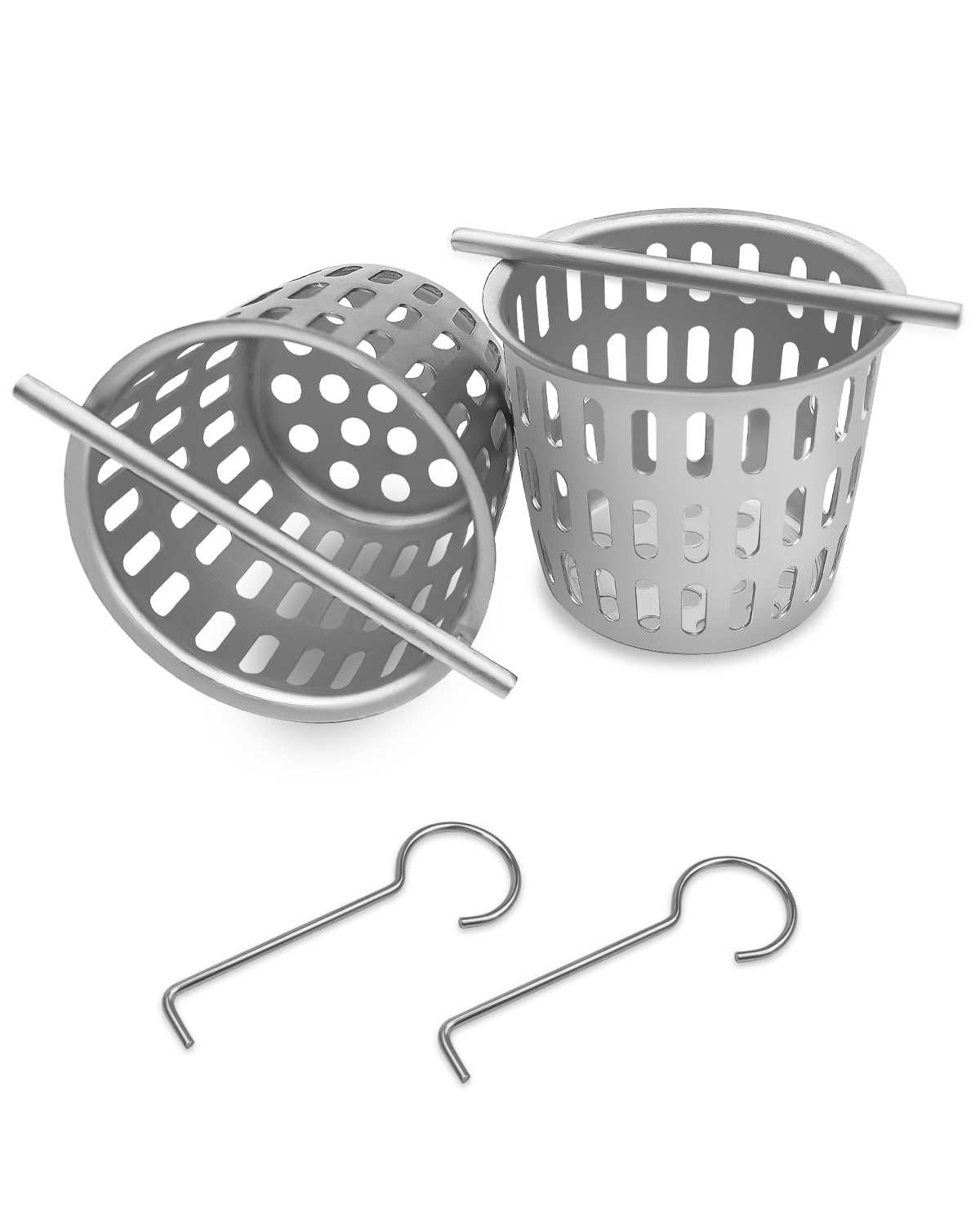 2 Inch Hair and Debris Strainer, Shower Drain Strainer with Lifting Hook, Stainless Steel Debris Basket Shower Drain Catcher, Hair Catcher for Floor Drain