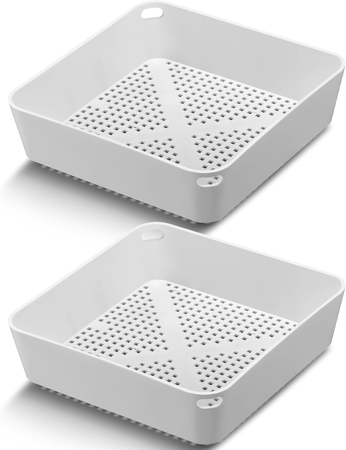 Tuanse 2 Pcs 8.5 X 8.5 X 2.5 Inch Commercial Floor Drain Strainer,White