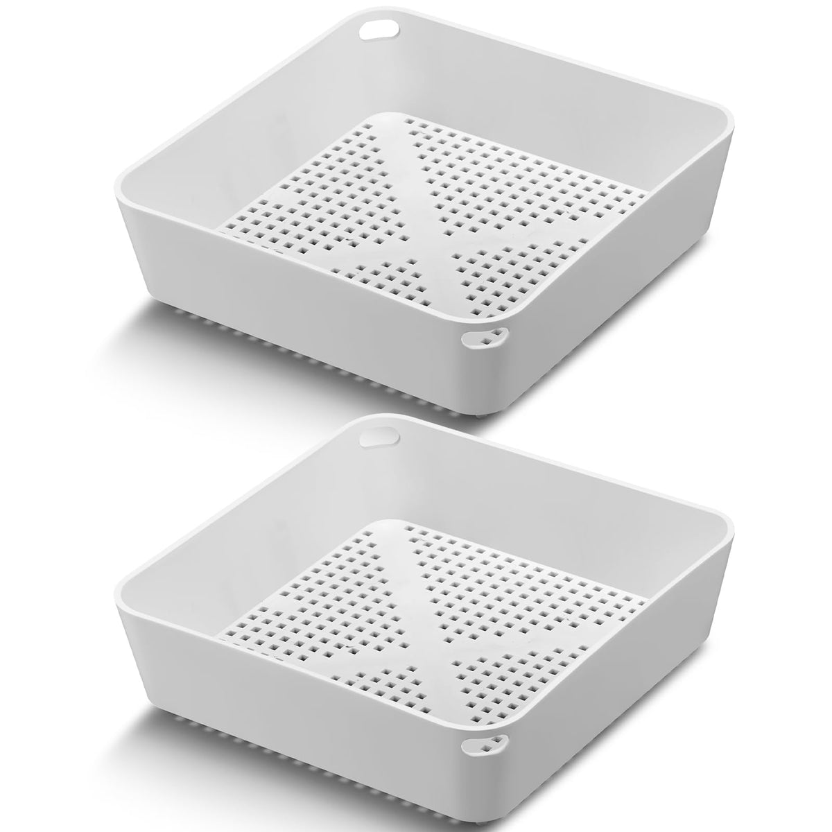 Tuanse 2 Pcs 8.5 X 8.5 X 2.5 Inch Commercial Floor Drain Strainer,White