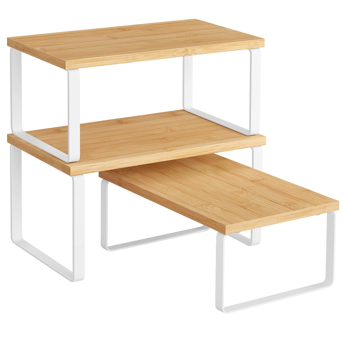 SONGMICS Cabinet Organizer Shelf, Set of 3 Spice Rack, Kitchen Storage