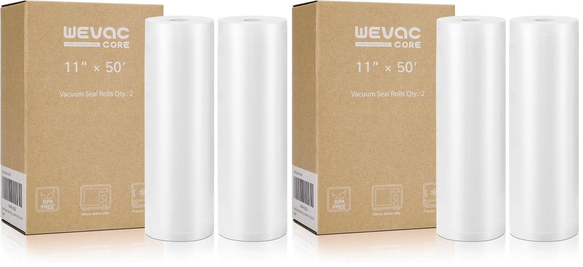 Wevac Vacuum Sealer Bags for Food 8x50 2 Rolls, Fit Food Saver Machines