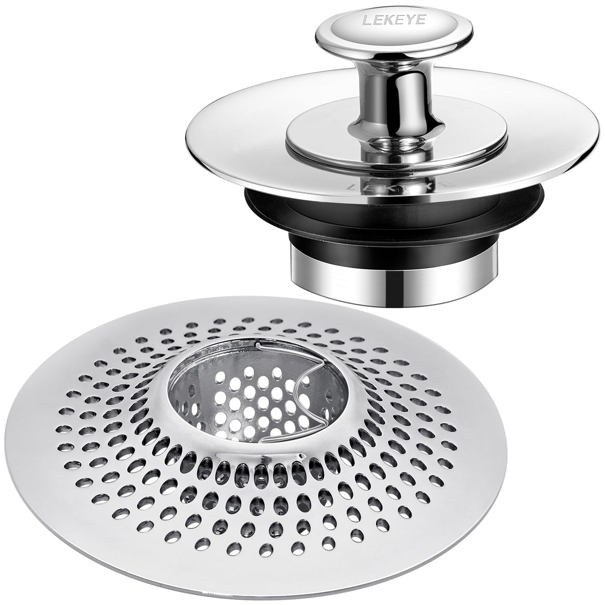 LEKEYE Drain Hair Catcher/Bathtub Shower Drain Hair Trap/Strainer Stainless Steel Drain Protector(Patented Product)