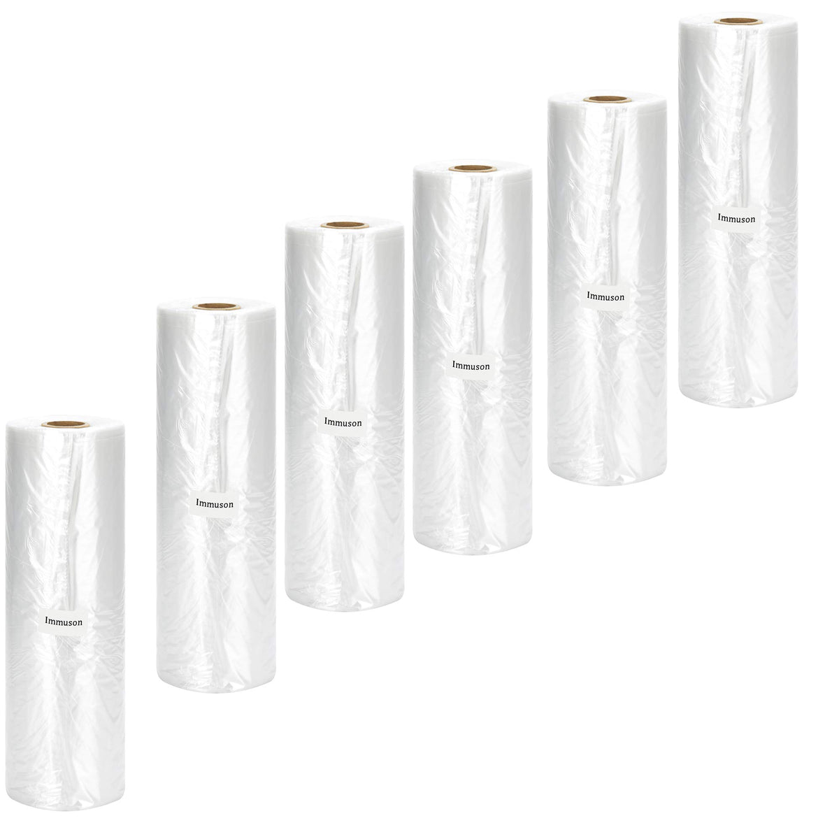Immuson Food Storage Bag, 12 x 20 Plastic Produce Bag on a Roll, 2 Rolls Fruits, Vegetable, Bread, Food Storage Clear Bag, 350 Per Roll,700 Bags