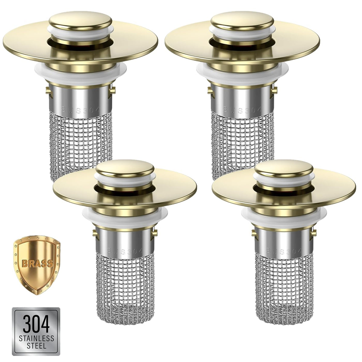 Bathroom Sink Drain Strainer, Pop-up Sink Drain Strainer with Removable Stainless Steel Strainer Basket Hair Catcher, Bathroom Sink Strainer for Bathroom Sink Stopper Replacement(1PCS)