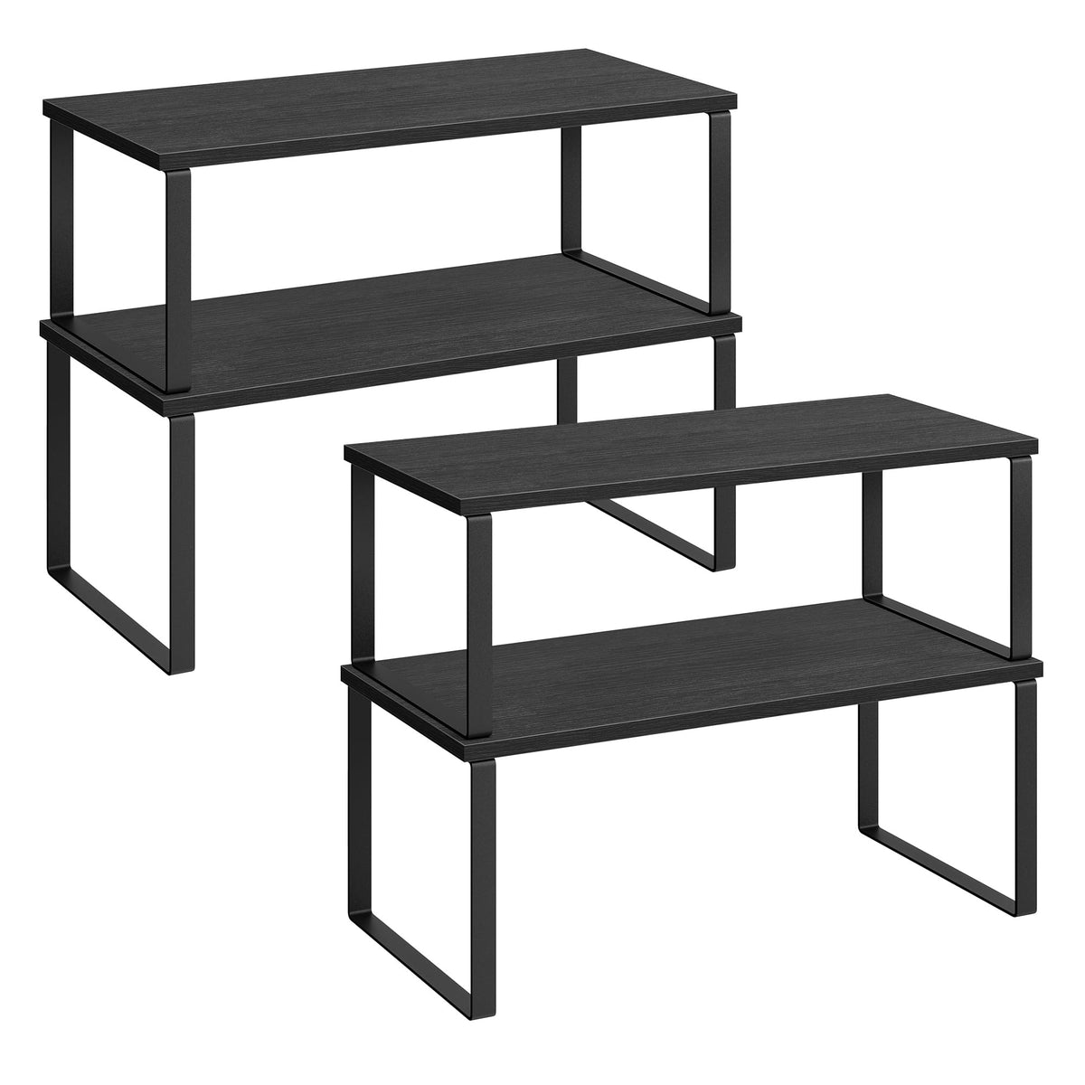 SONGMICS Cabinet Organizer Shelf, Set of 4 Spice Rack, Kitchen Storage