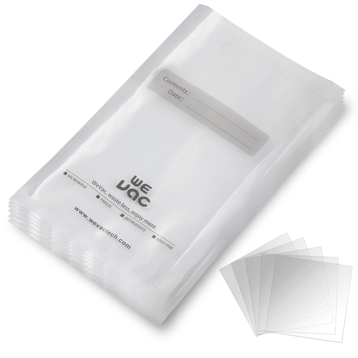 Wevac Vacuum Sealer Bags 6x10" 100 Pint for Food Saver Vacuum Seal Machine