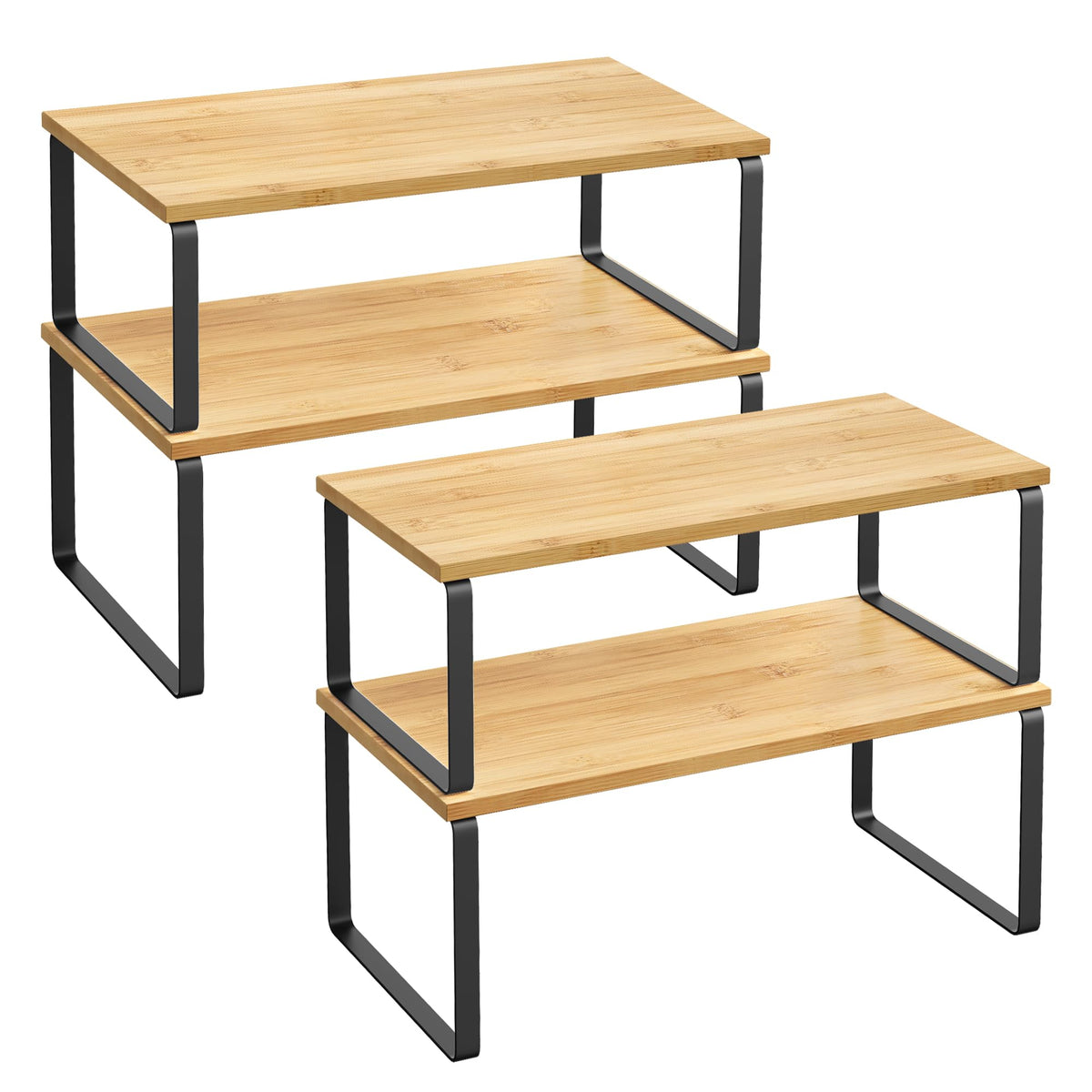 SONGMICS Cabinet Organizer Shelf, Set of 3 Spice Rack, Kitchen Storage